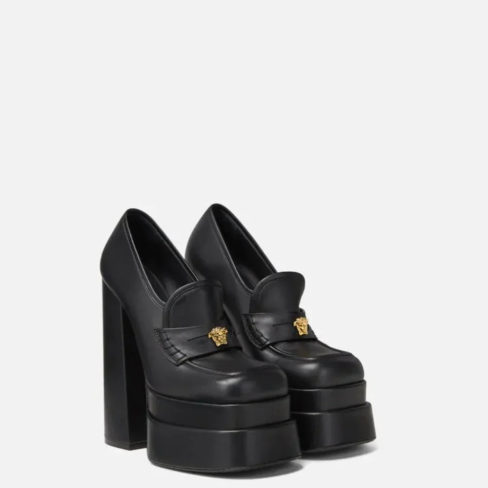 VERSACE AEVITAS PLATFORM LOAFERS IT 39 - Picture 1 of 10